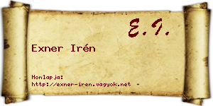 Exner Irén névjegykártya